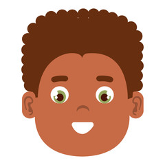 happy little boy head character vector illustration design