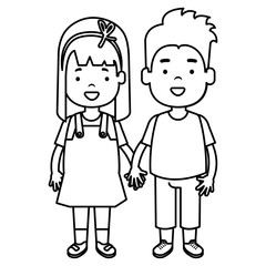 Fototapeta na wymiar happy little couple characters vector illustration design