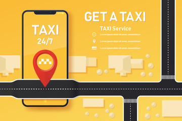 Vector taxi mobile app design © dmod