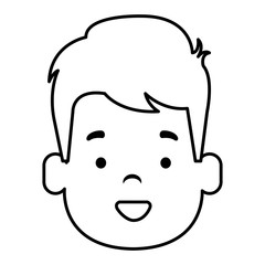 happy little boy head character vector illustration design