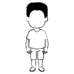 happy little boy character vector illustration design