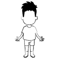 happy little boy character vector illustration design