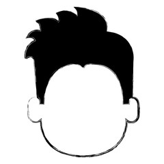 happy little boy head character vector illustration design