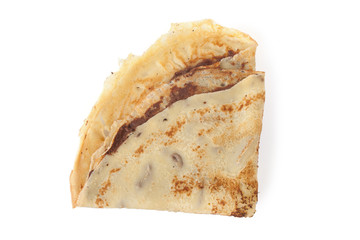 homemade chocolate pancake isolated