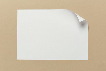 White business card on wooden table. Blank portrait A4.