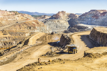 Big truck used in modern open pit mine in Minas de Riotinto, Andalusia, Spain