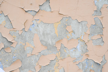 Cracked paint on old wall
