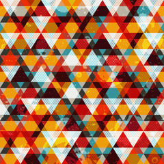 Vintage triangle seamless pattern with grunge effect