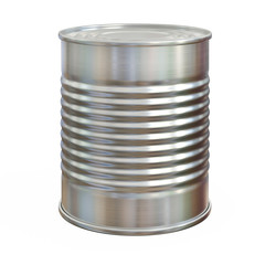 Tin can mock up, aluminum can and blank copy space can isolated on white background 3d rendering