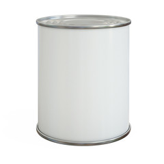 Tin can mock up, aluminum can and blank copy space can isolated on white background 3d rendering