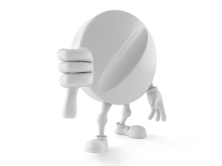 Tablet character with thumb down