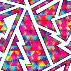 Colored mosaic seamless pattern