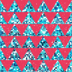Red mosaic triangle pattern