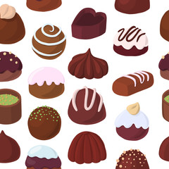 vector seamless pattern with chocolate candies