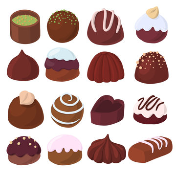 vector set of chocolate candies