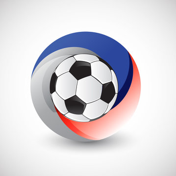 russian flag and soccer ball Illustrator. design graphic
