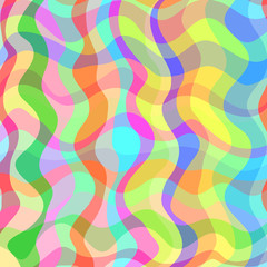 Beautiful rainbow square background with colorful delicate waves  ribbons