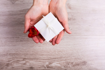 Gift box with flowers