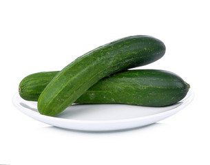 long cucumber isolated on white