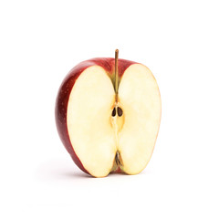 Red apple on white background 