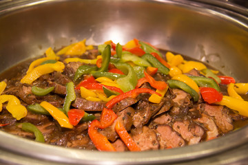 beef with sauce in a dish