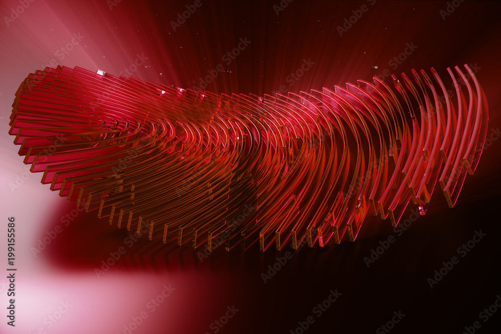 Poster 3d illustration fingerprint scan provides security access with biometrics identification. personal d