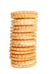 Biscuit cookies isolated on white background