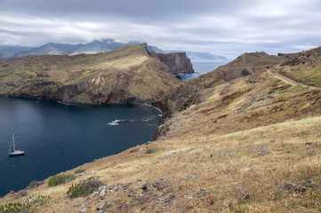 Fototapeta na wymiar Easternmost part of the island Madeira, Ponta de Sao Lourenco, Canical town, peninsula, dry climate