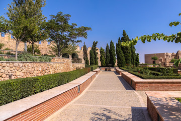 Obraz premium Alcazaba von Almería (San Cristobal in der Alcazaba von Almeria, Spain)