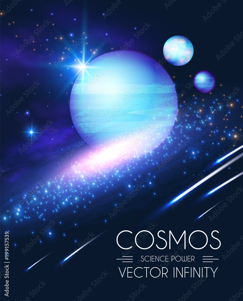 Canvas Prints space shining backgrouns with realistic 3d planets and stars. univerce and cosmos design. light of a