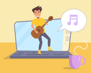 Online learning to play guitar Vector