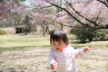 ・笑顔・桜・赤ちゃん