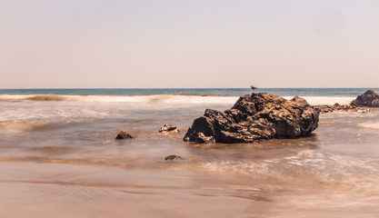 Fototapeta na wymiar rocky beach and the sea