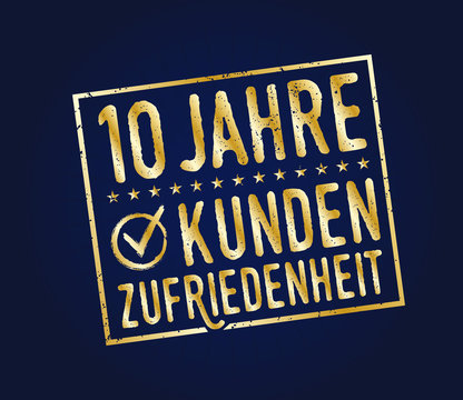 10 Jahre Kundenzufriedenheit Vektor