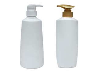blank shampoo bottle on white isolated background