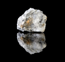 Chalcopyrite in quartz crystal