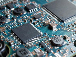 electronic motherboard microprocessor close up