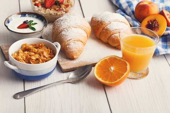 Traditional french breakfast closeup