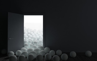 Conceptual interior balls and doors