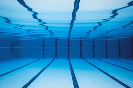 Underwater view of swimming pool