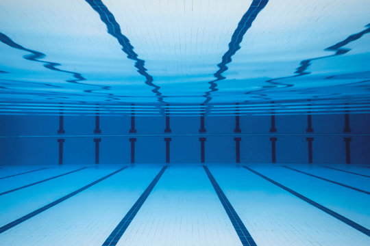 Underwater Empty Swimming Pool.