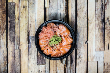 japanese food Mix Sashimi Chirashi Rice Bowl