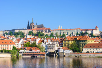 Prague, Bohemia, Czech Republic. Hradcany is the Praha Castle with churches, chapels, halls and towers from every period of its history.