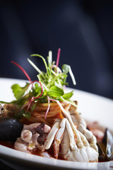 pasta with mushrooms and vegetables