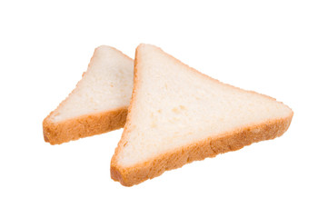 One white bread slice Isolated on white background