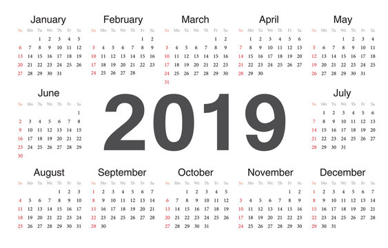 Vecto rcircle calendar 2019