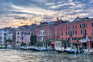 Looking across the grand canal at Rialto in Venice