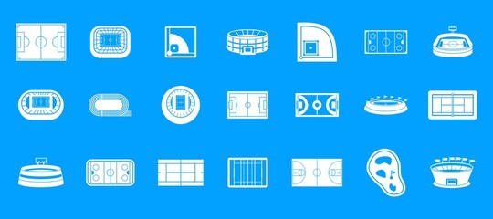 Sport arena icon blue set vector