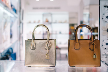 PRAGUE, CZECH REPUBLIC - MAY 2017: Luxury handbags in a boutique store