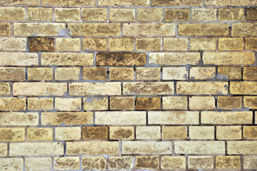 yellow-red brick, old wall masonry,  texture